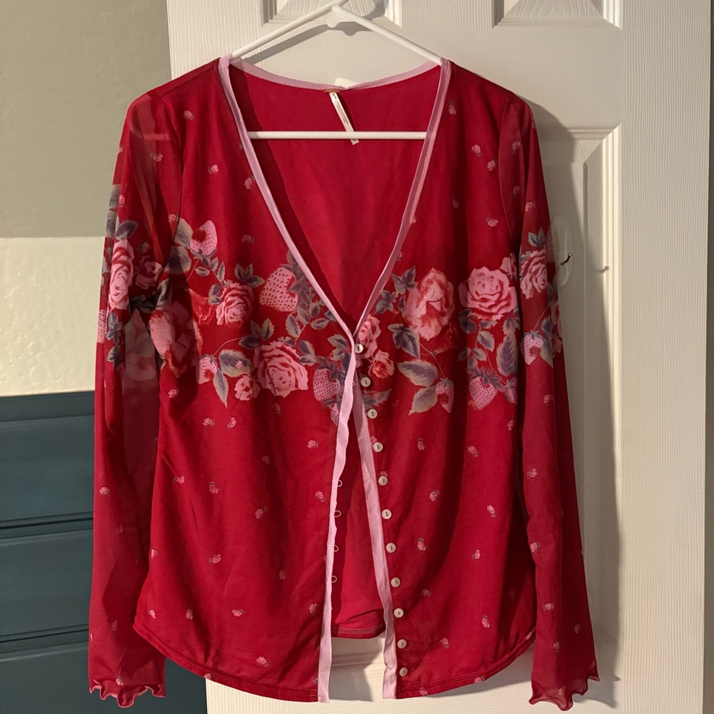 NWT Free People Mesh Cardi Top - Picture 3 of 7